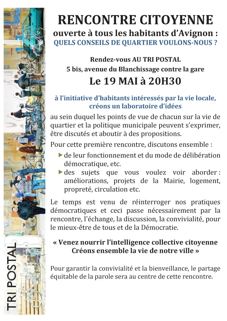 conseils de quartiers Avignon- Rencontre du 19 mai au TRI POSTAL.  v2-1